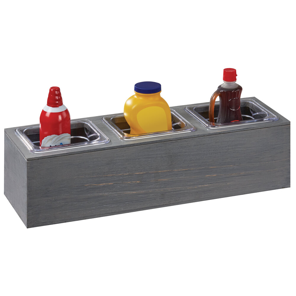 Cal-Mil 3837-3-83 Ashwood Gray Oak Action Station 1/6 Size Pan Unit - 11 3/4" x 7 1/2" x 6 1/4"