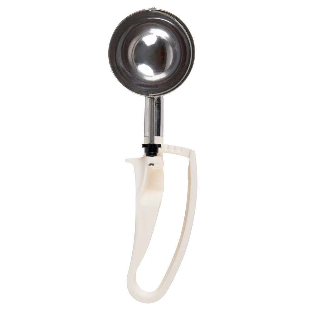 Vollrath 47392 Jacob's Pride® #10 Ivory Squeeze Handle Disher - 3.2 oz.