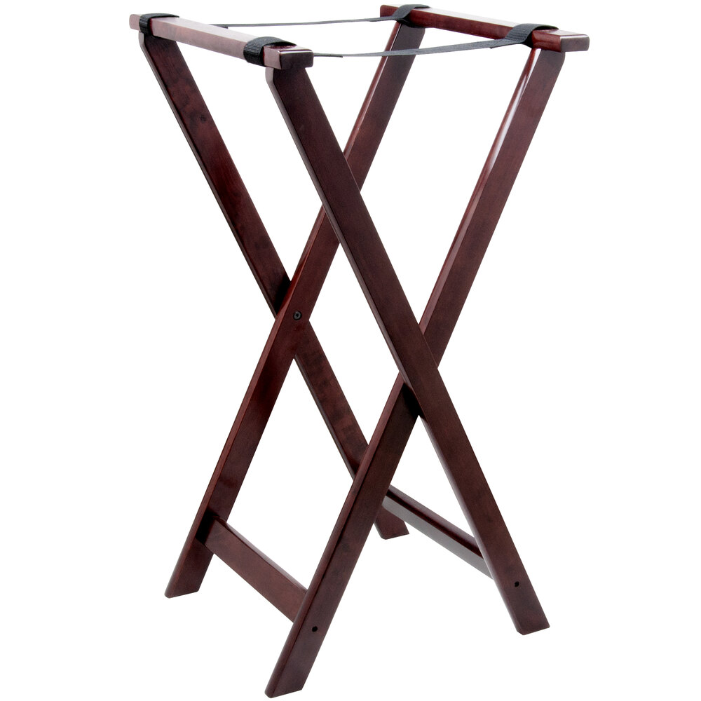 American Metalcraft WTSM31 32" Mahogany Wood Tray Stand