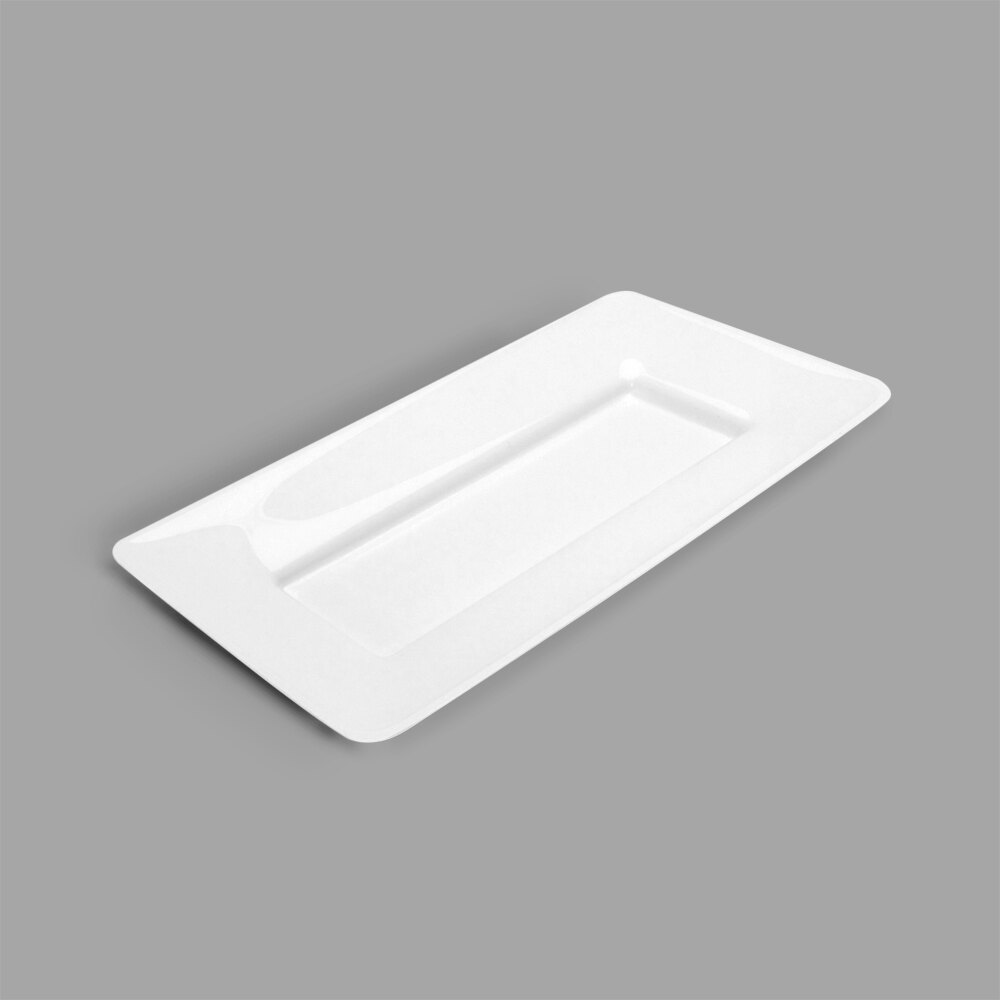 Delfin from Steelite International DFTRC158AS020 15" x 8" x 1 1/2" Pacific Rim White Rectangular Melamine Tray