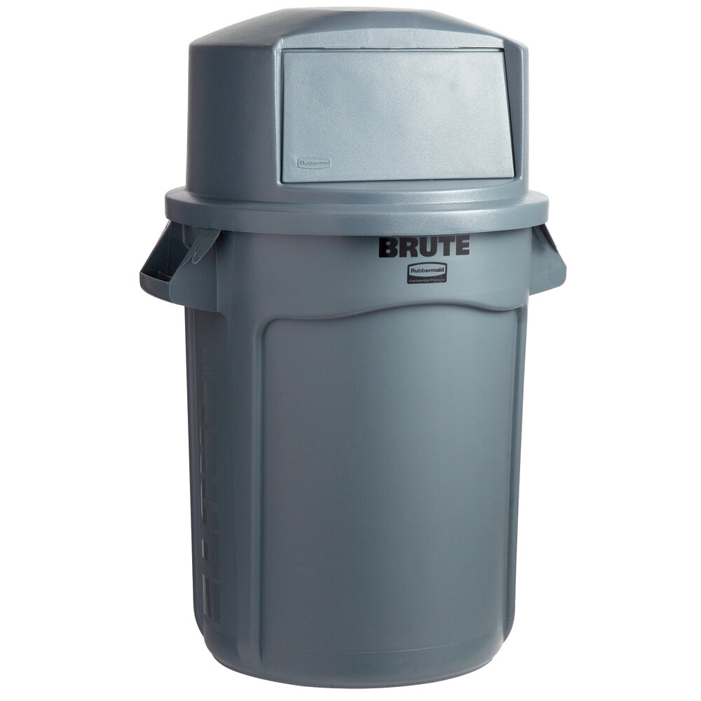 Rubbermaid® BRUTE 32 Gallon Gray Round Trash Can and Dome Top Lid