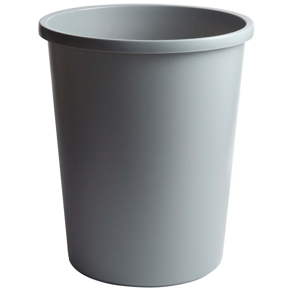 Rubbermaid® FG294700GRAY Untouchable 44 Qt. / 11 Gallon Gray Round Wastebasket