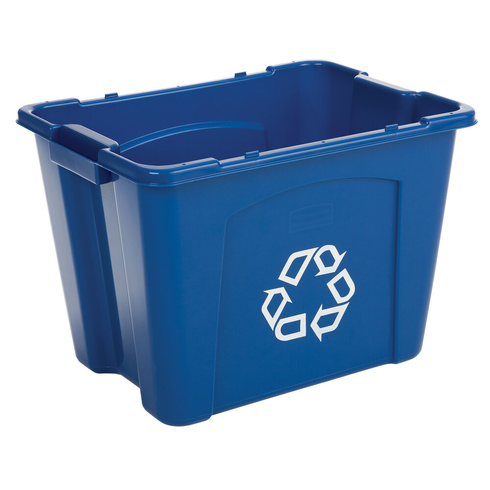 Rubbermaid® FG571473BLUE 14 Gallon Blue Rectangular Curbside Recycling Bin