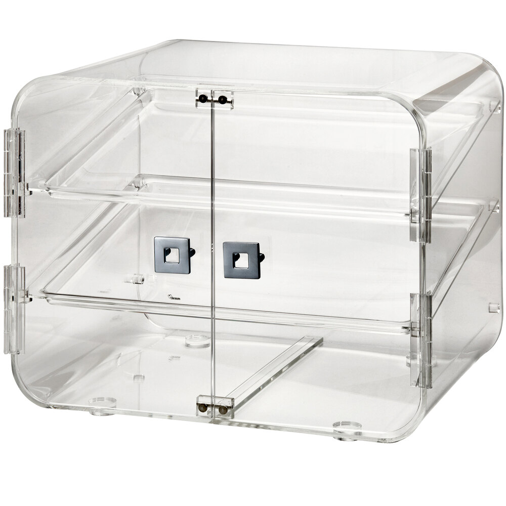 Rosseto BD145 Lucid Clear Acrylic Two-Tier Bakery Display Case - 18" x 15" x 15"