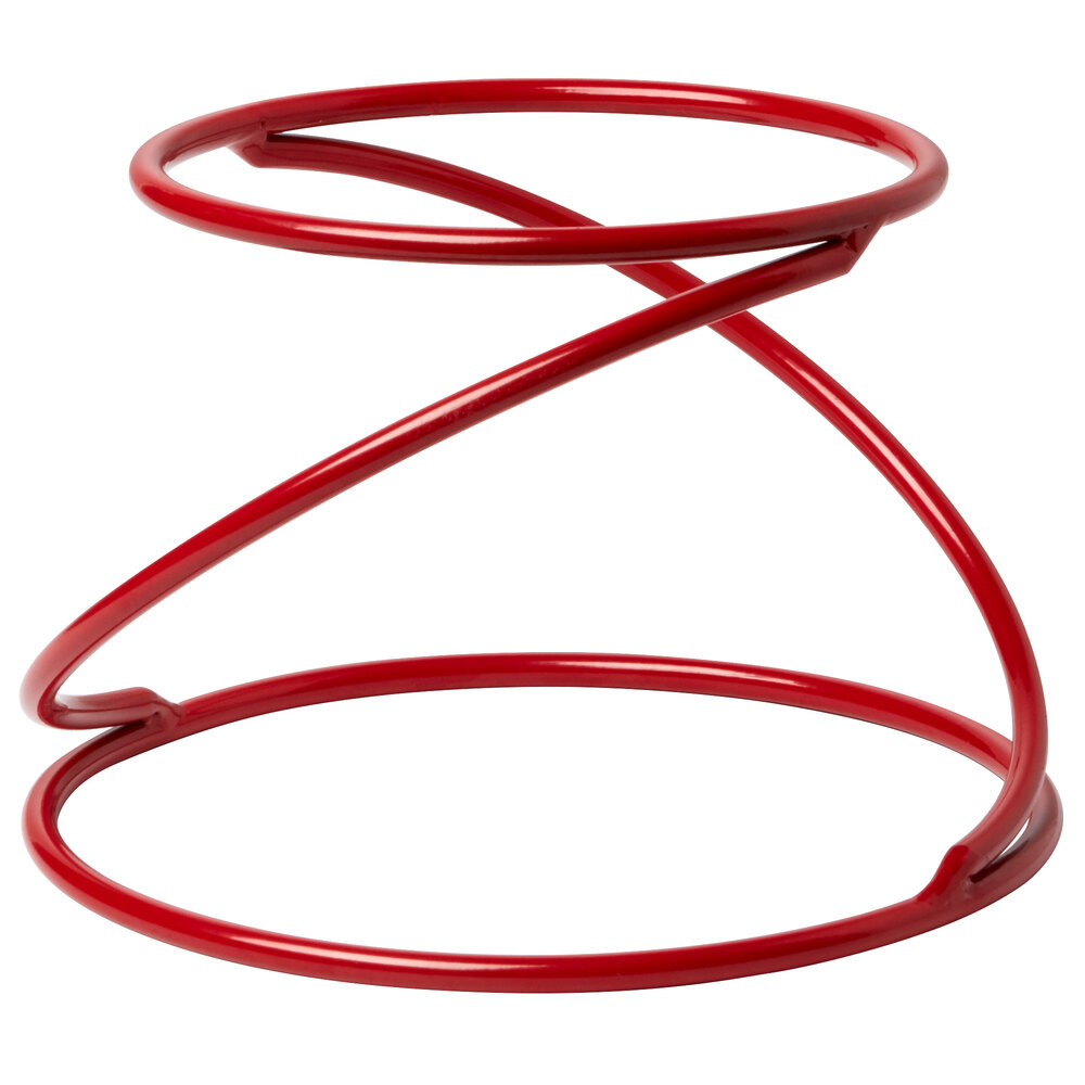 American Metalcraft LWUSR Contempo 7 1/8" Red Wrought Iron Swirl Display Stand