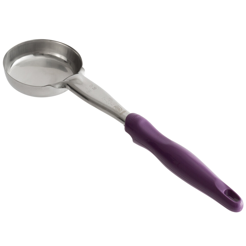Vollrath 6433480 Jacob's Pride® 4 oz. Purple Solid Round Spoodle® Portion Spoon