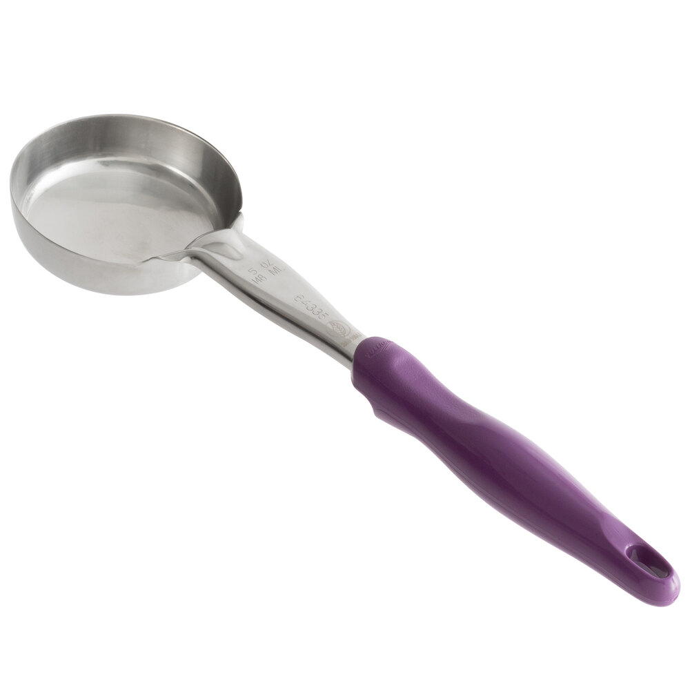 Vollrath 6433580 Jacob's Pride® 5 oz. Purple Solid Round Spoodle® Portion Spoon