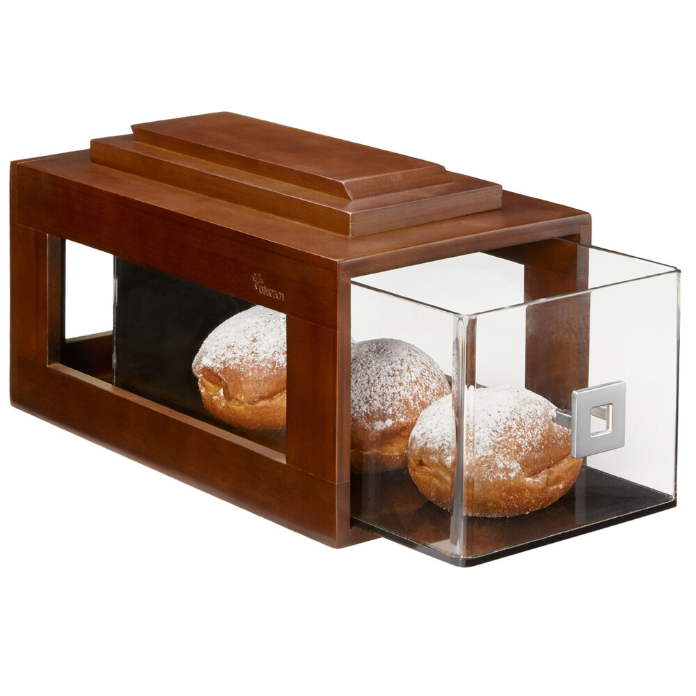 Rosseto BD149 Natura Nite Dark Bamboo Small Drawer Black Acrylic Bakery Building Block - 8" x 14 3/4" x 7 1/2"