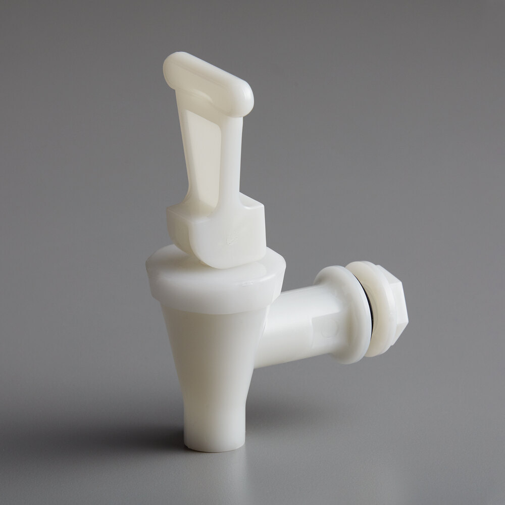 Choice White Replacement Faucet for Plastic Beverage Dispensers