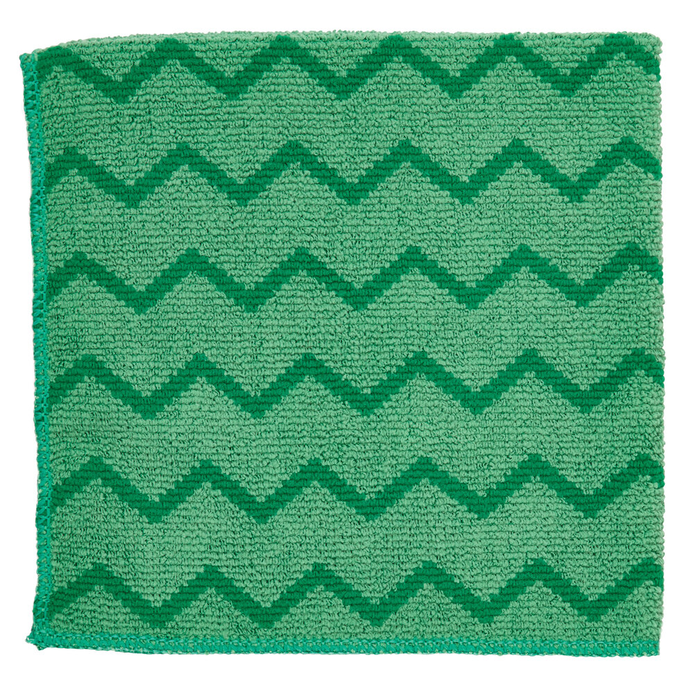 Rubbermaid® FGQ62000GR00 HYGEN™ 16" x 16" Green Microfiber Cloth - 12/Case