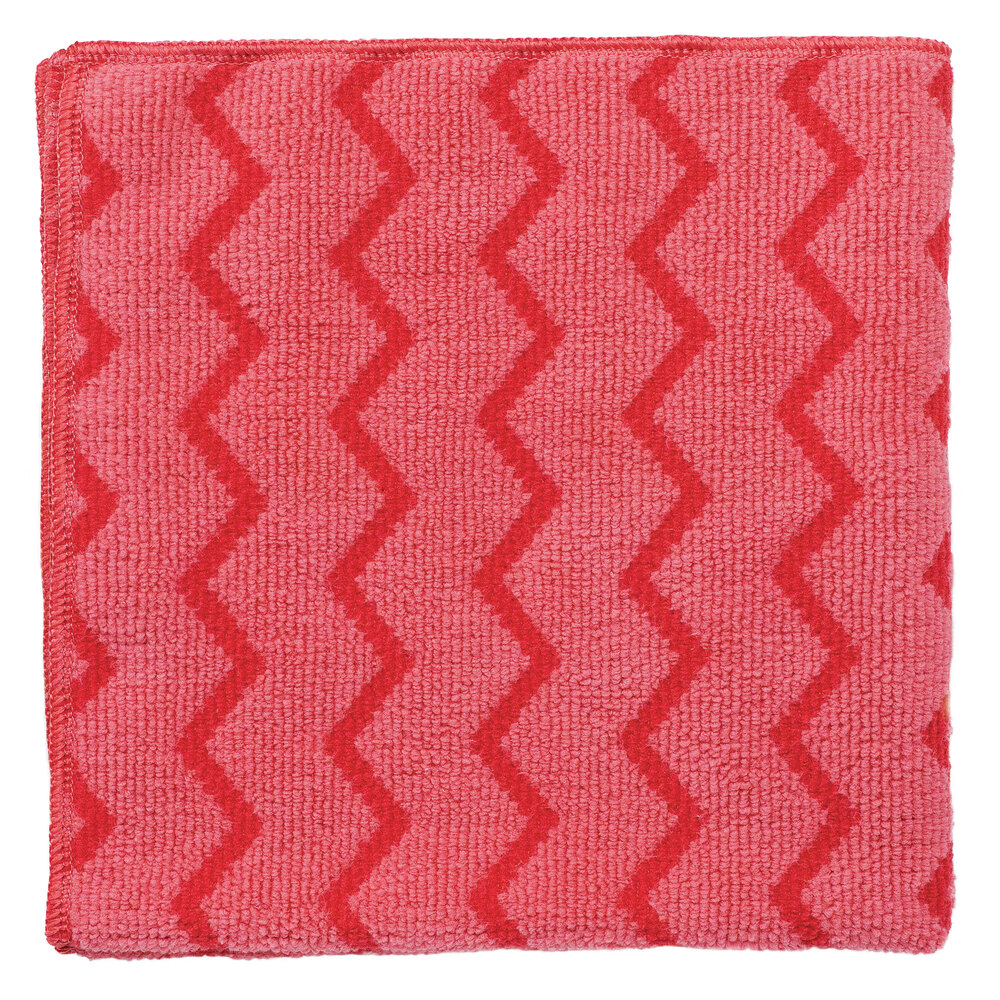 Rubbermaid® FGQ62000RD00 HYGEN™ 16" x 16" Red Microfiber Cloth - 12/Case