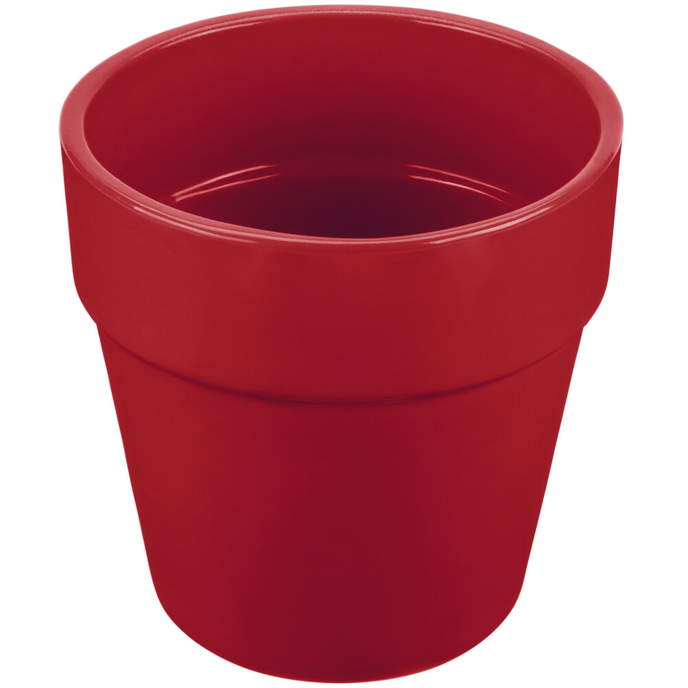 Tablecraft CW1445R 2 Qt. Red Cast Aluminum Round Condiment Bowl