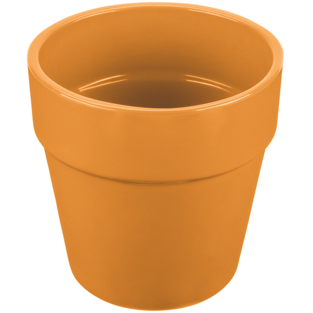 Tablecraft CW1445X 2 Qt. Orange Cast Aluminum Round Condiment Bowl