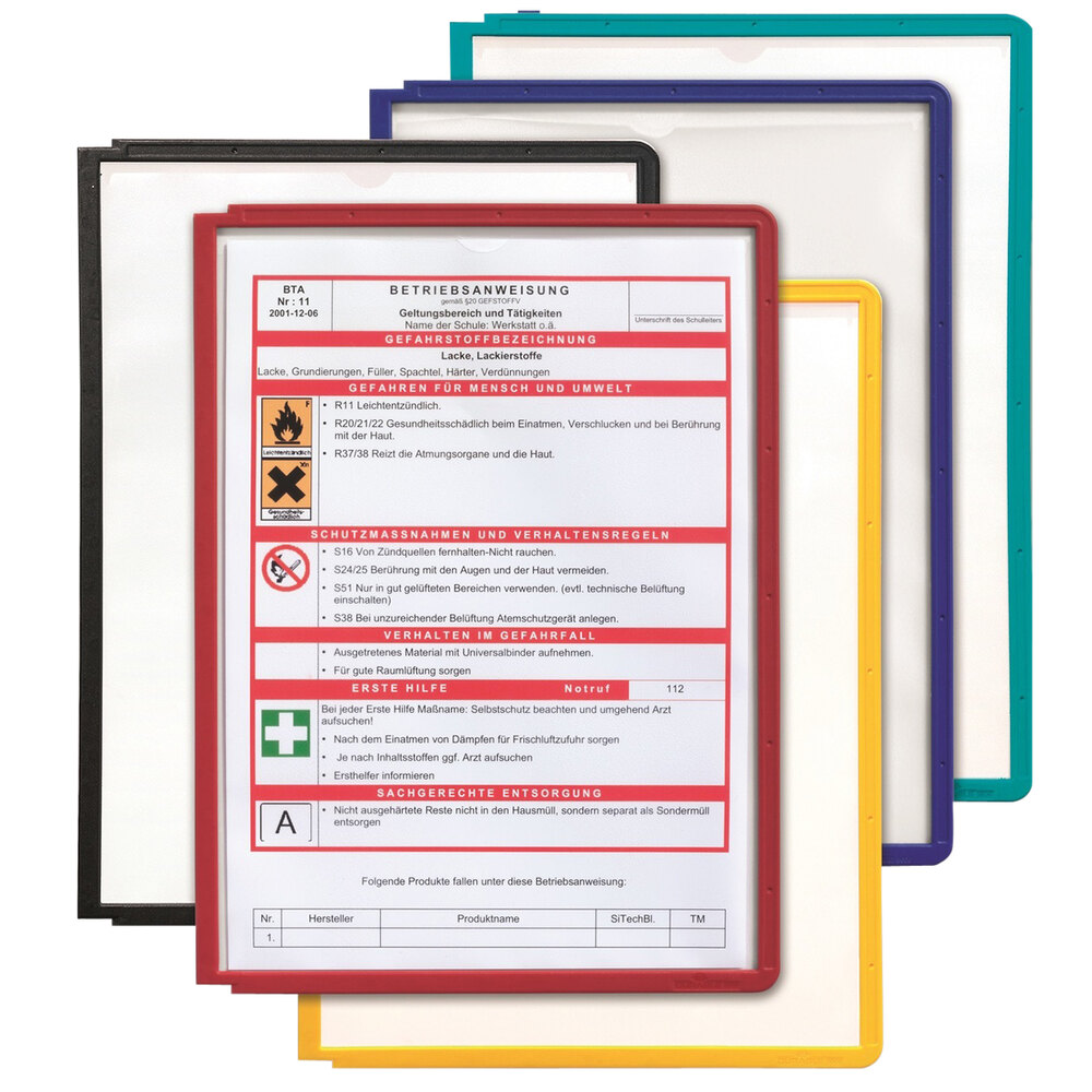 Durable 566600 Assorted Color Letter Sized Panels for SHERPA and VARIO Reference Systems - 5/Pack