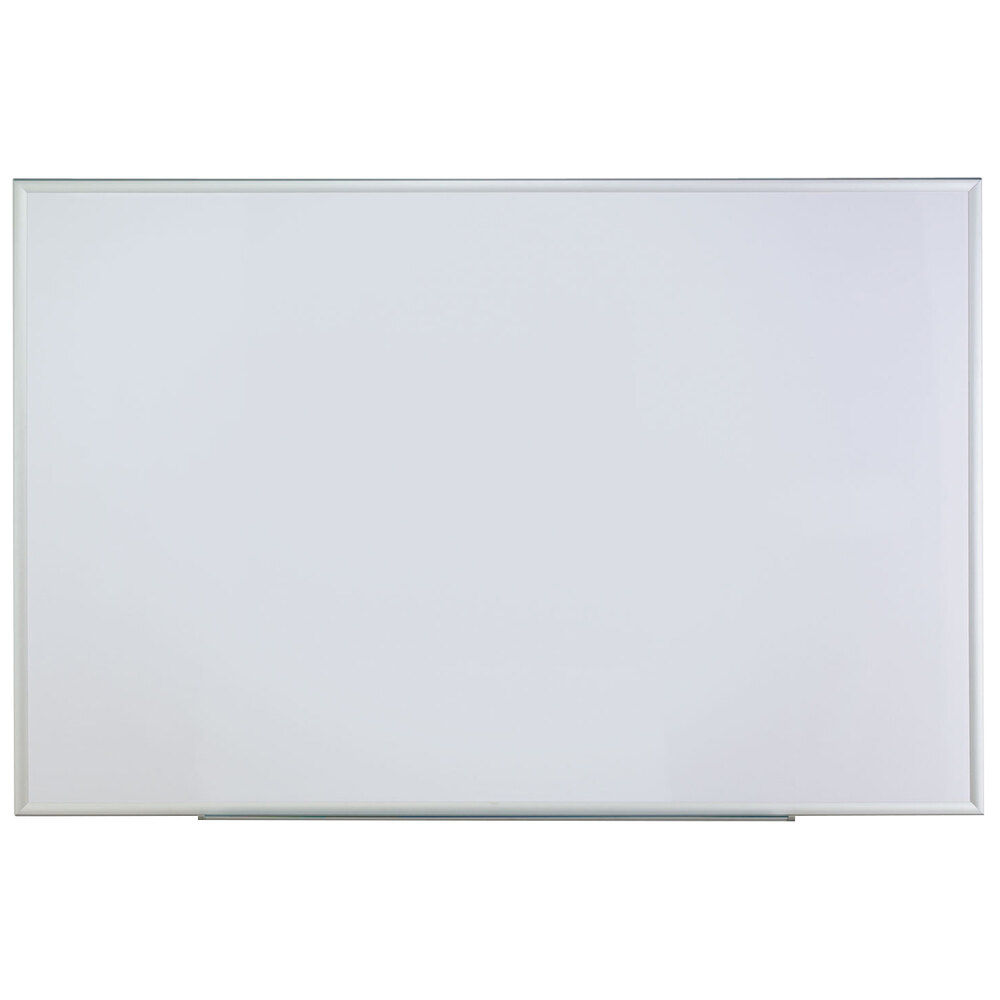 Universal UNV43626 72" x 48" White Melamine Dry-Erase Board with Satin-Finished Aluminum Frame