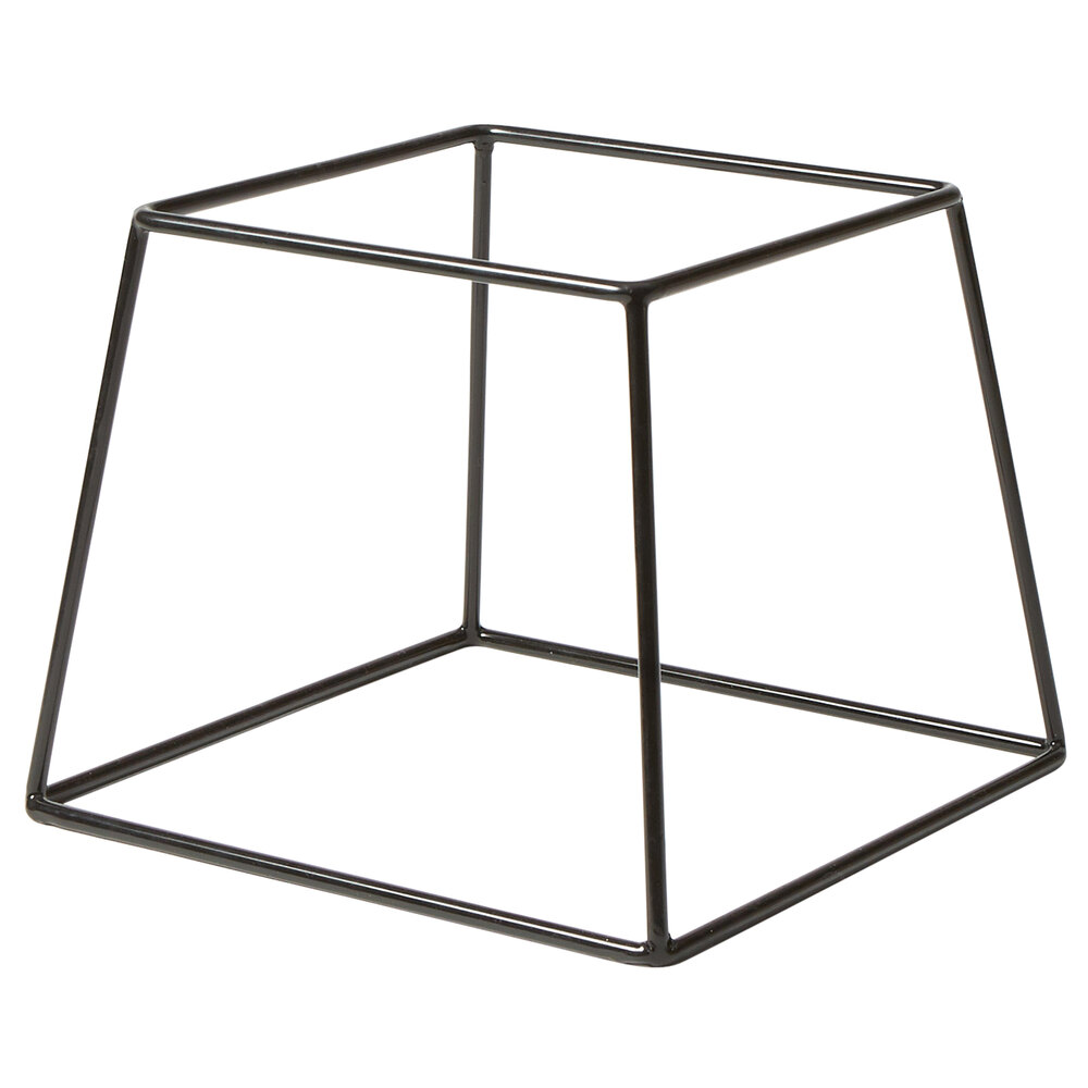 American Metalcraft RSSB7 7" x 7" x 7" Large Black Rectangular Rubberized Pizza Stand