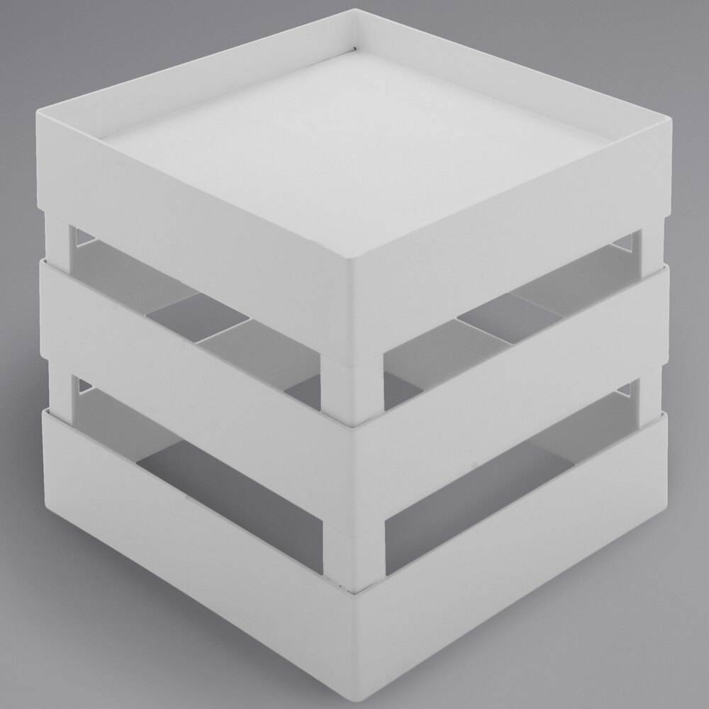 GET IR-725-W Curator 8" Square White Riser for Acrylic Beverage Dispenser