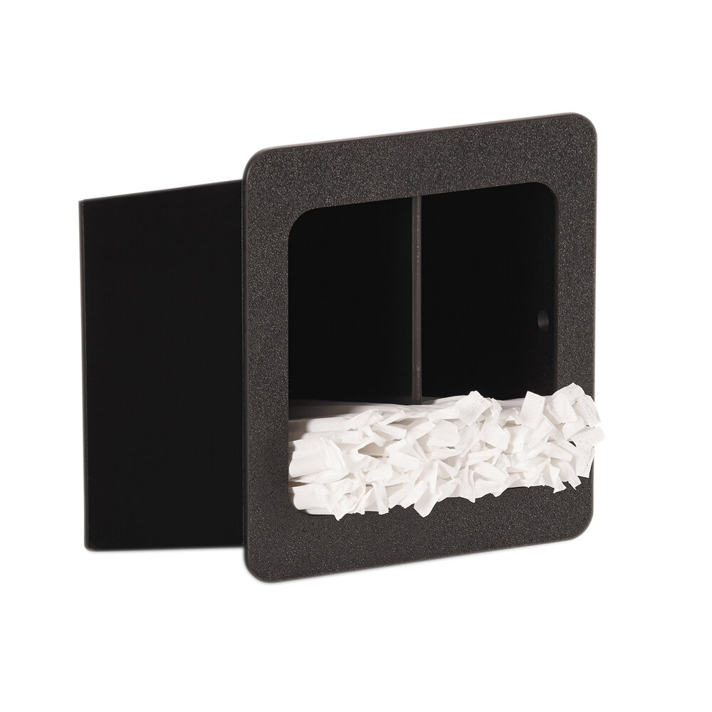 Vollrath FMS-3 In-Counter Black Thermoplastic 2 Slot Flush Mount Straw Holder for 8"-10" Straws - Cut-Out Dimensions 6 3/8" x 5 5/8"