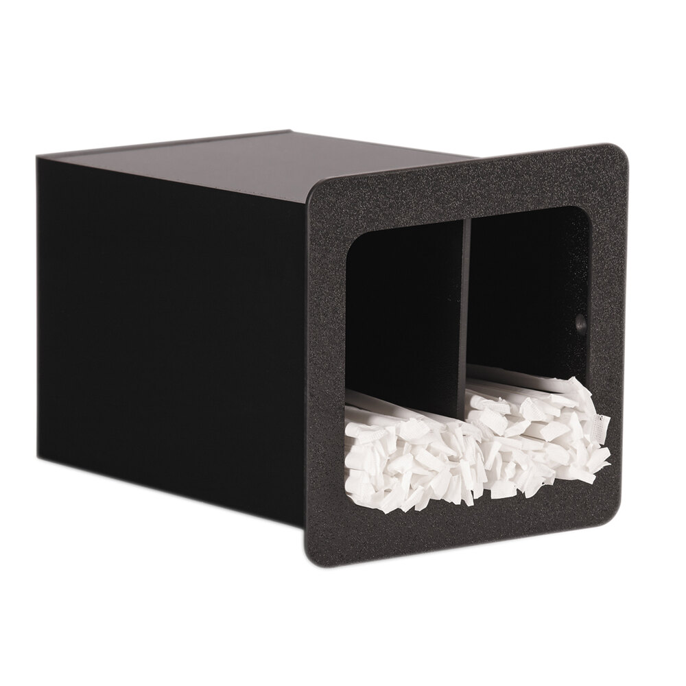 Vollrath FMS-4 In-Counter Black Thermoplastic 2 Slot Flush Mount Straw Holder for 10"-12" Straws - Cut-Out Dimensions 6 3/8" x 5 5/8"