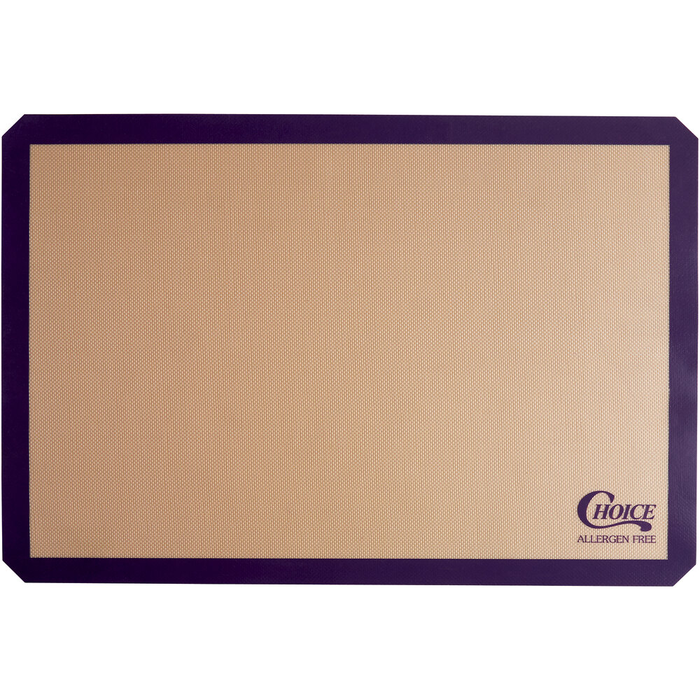 Choice 16 1/2" x 24 1/2" Full Size Allergen-Free Purple Silicone Non-Stick Baking Mat