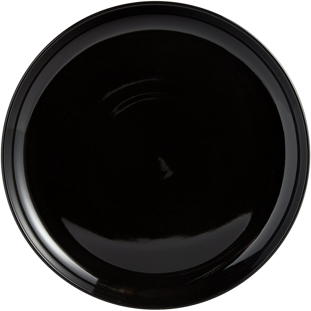 Tuxton BBA-1315 13 1/8" Black China Pizza Serving Plate - 6/Case