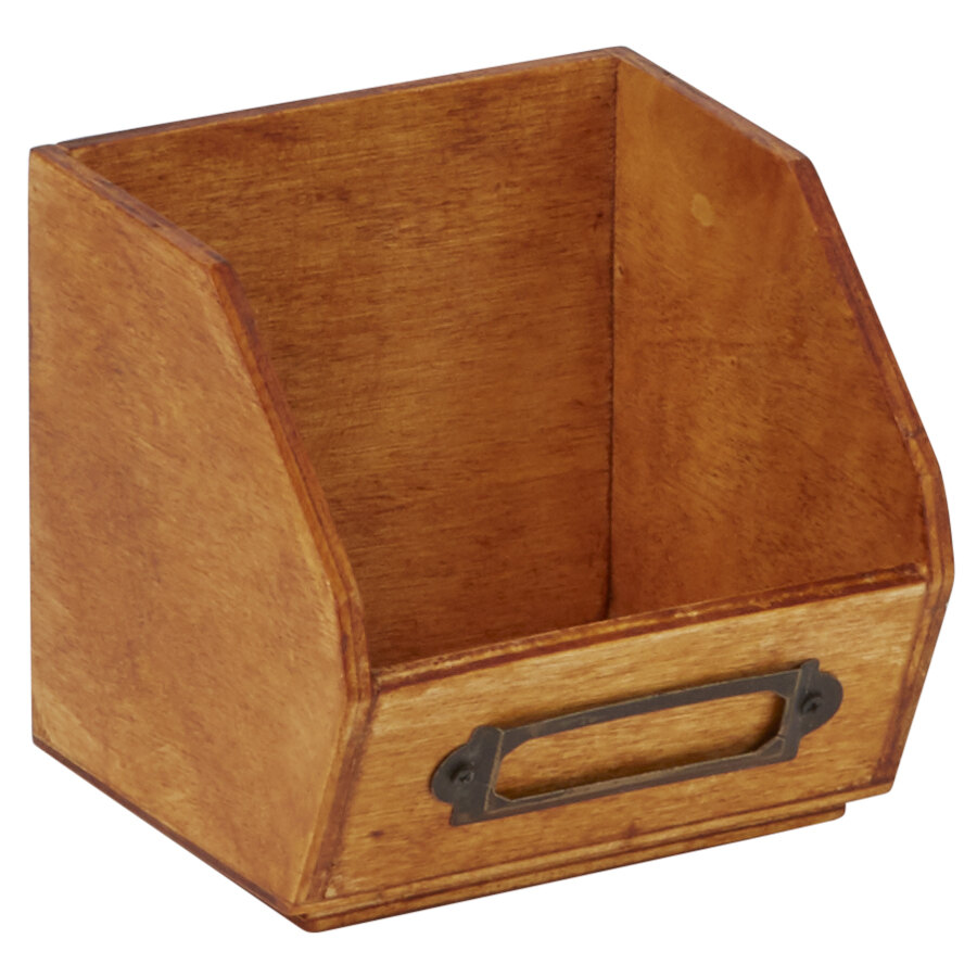 American Metalcraft PWB3 3 7/8" X 3 5/8" Natural Poplar Wood Sugar Caddy