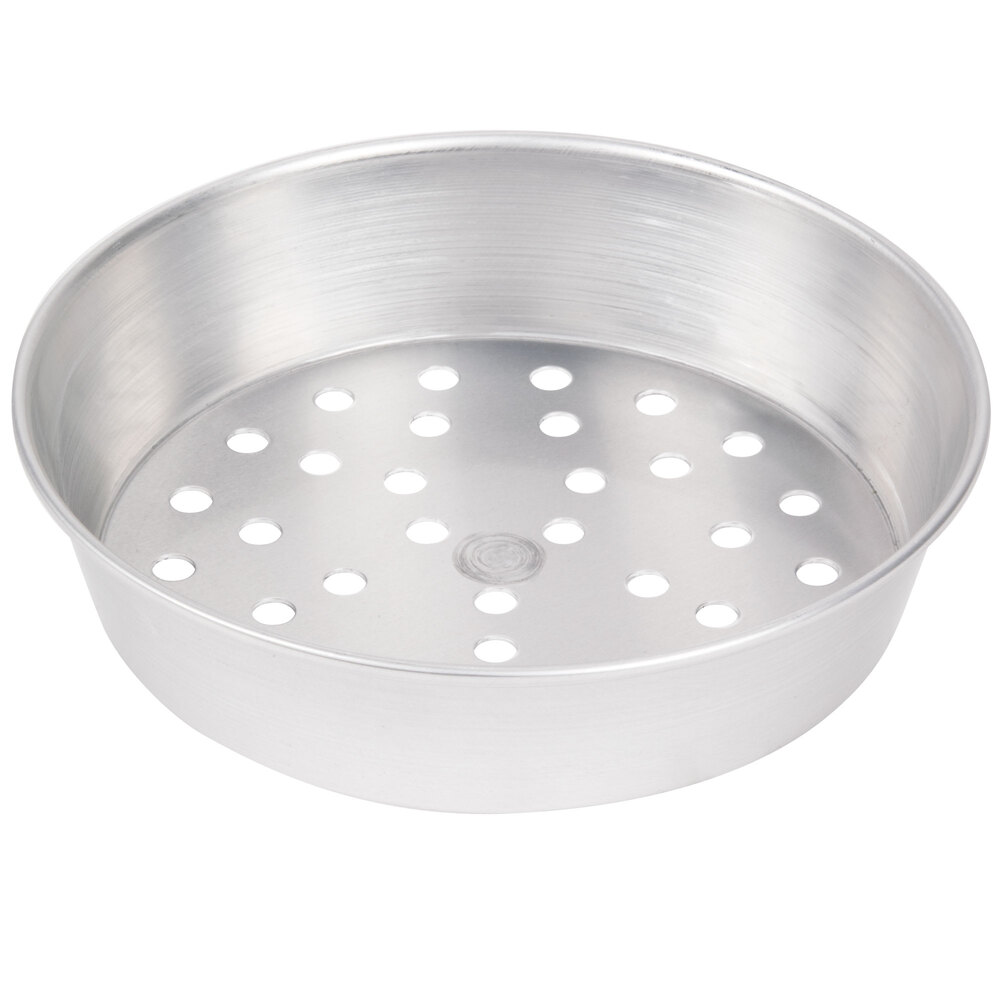 American Metalcraft PA90142 14" x 2" Perforated Standard Weight Aluminum Tapered / Nesting Pizza Pan
