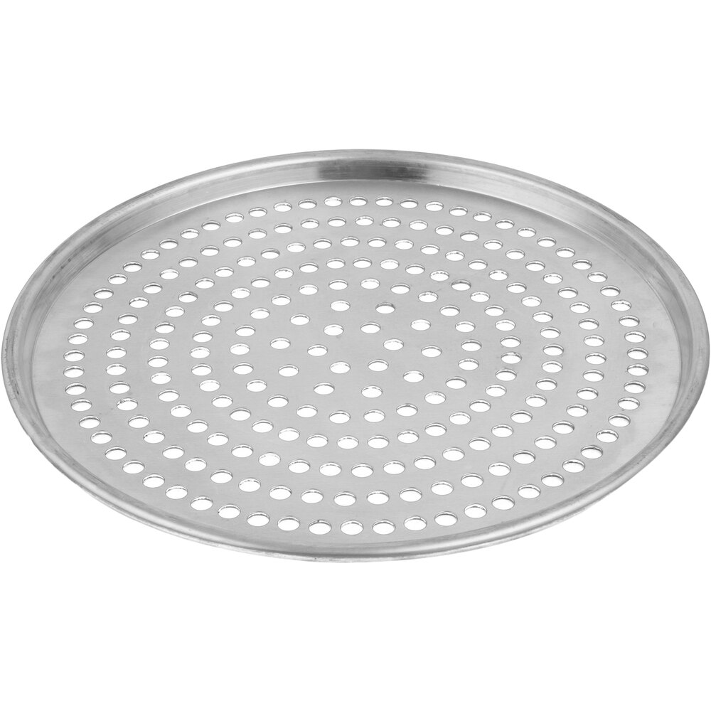 American Metalcraft SPHA2011 11" x 1/2" Super Perforated Heavy Weight Aluminum Tapered / Nesting Pizza Pan