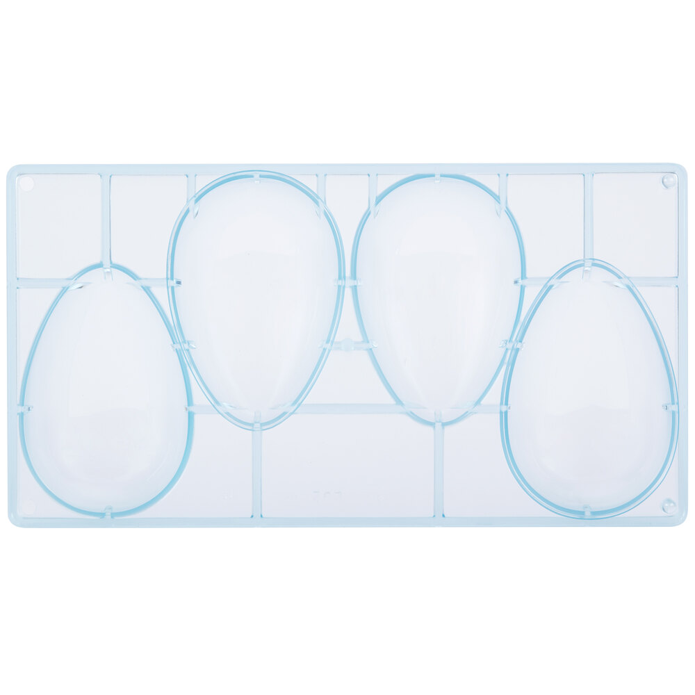 Matfer Bourgeat 382031 Polycarbonate 4 Compartment Glossy Egg Chocolate Mold