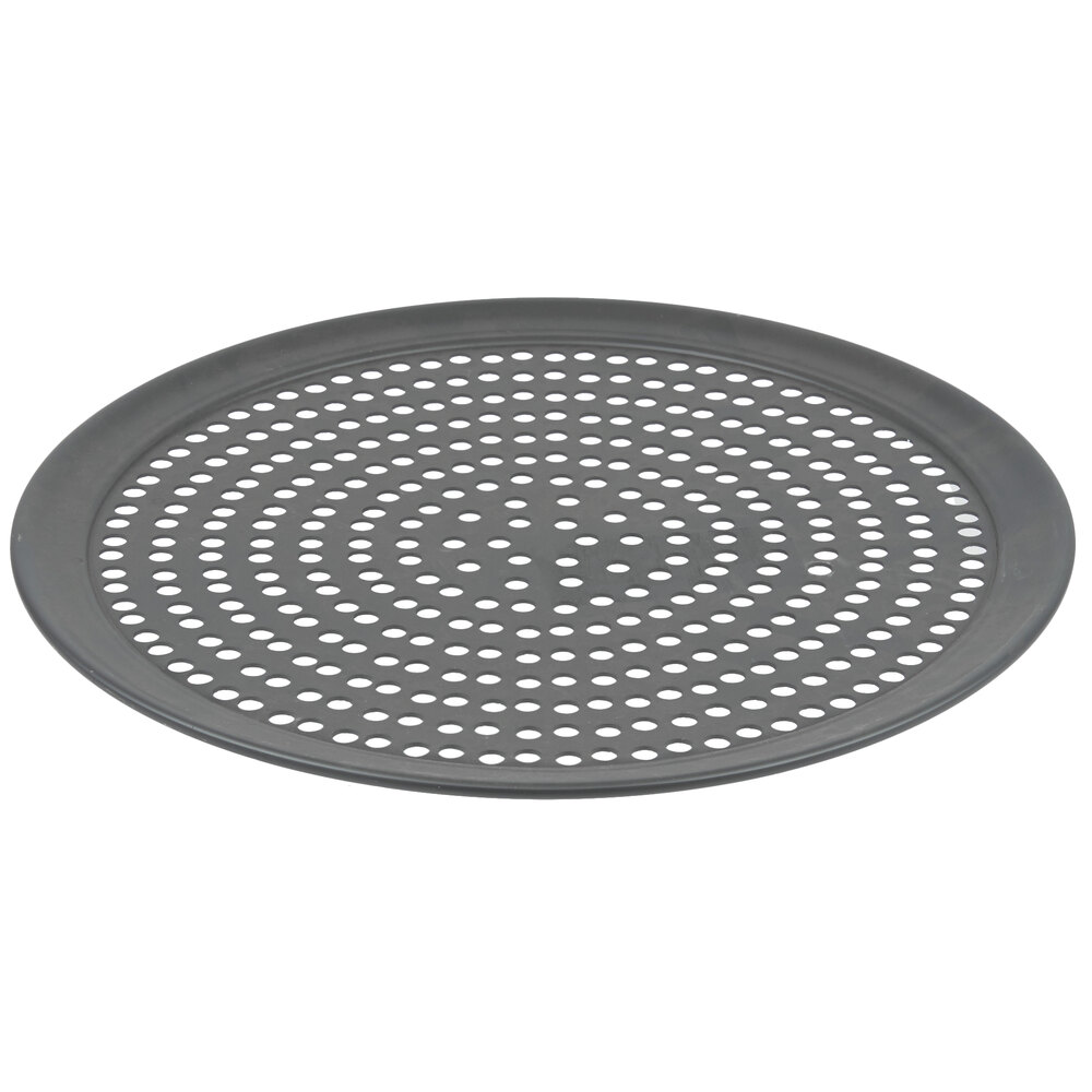 American Metalcraft SPHCTP6 6" Super Perforated Hard Coat Anodized Aluminum Wide Rim Pizza Pan