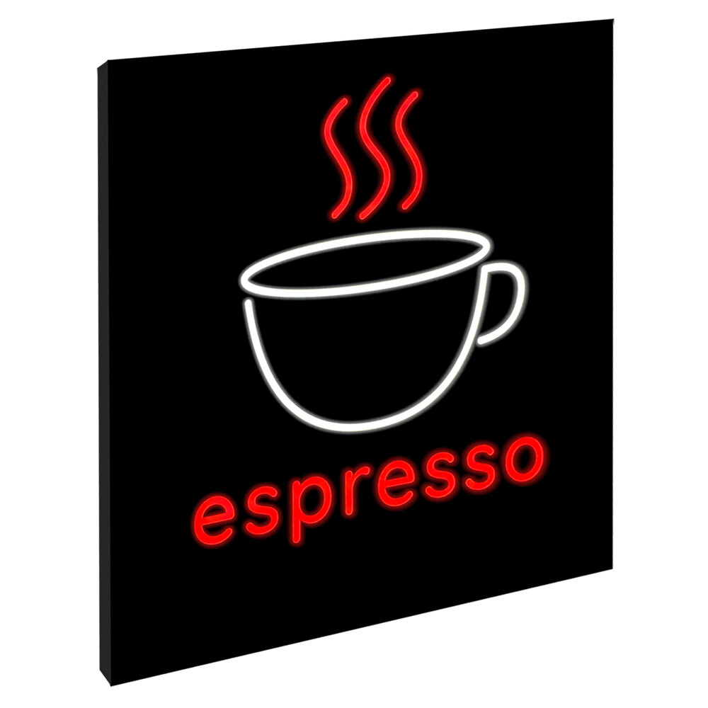 20" x 20" Square LED Espresso Sign