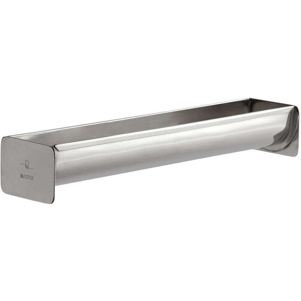 Matfer Bourgeat 340635 13 3/4" x 2 3/8" x 1 3/16" Rounded Stainless Steel Buche Cake / Yule Log Cake Mold