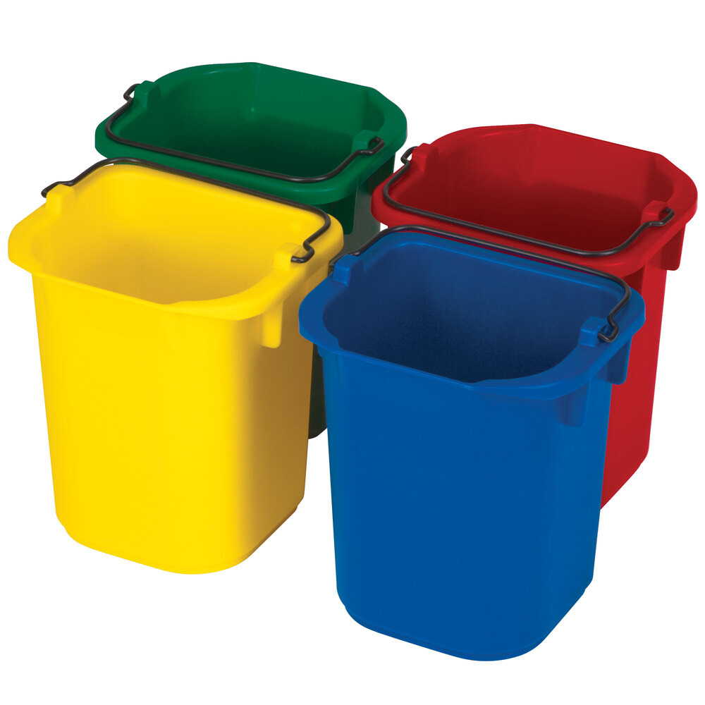 Rubbermaid® FG9T83010000 5 Qt. Heavy Duty Pails in Yellow, Red, Blue, and Green - 4/Pack