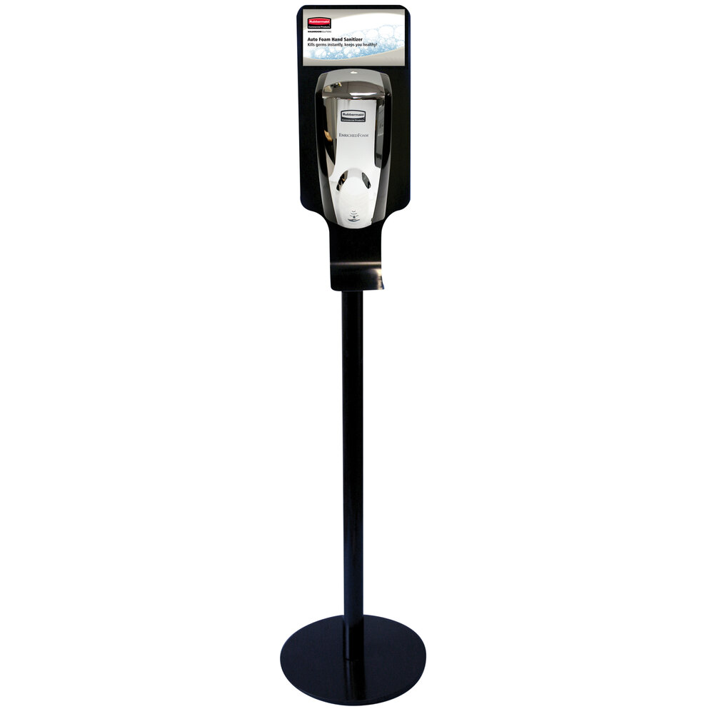 Rubbermaid® FG750824 Autofoam Black Metal Hand Sanitizer Station Stand