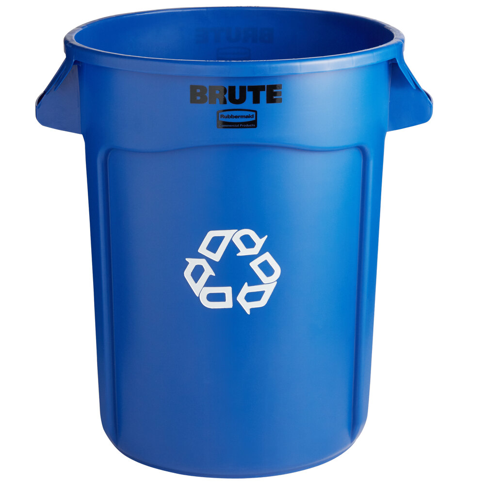 Rubbermaid® FG263273BLUE BRUTE 32 Gallon Blue Round Recycling Can