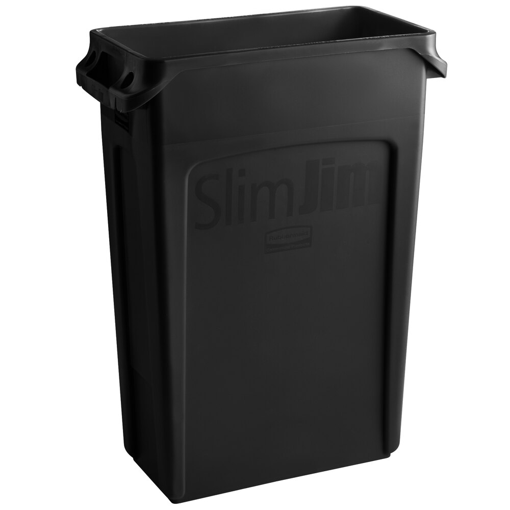 Rubbermaid® FG354060BLA 92 Qt. / 23 Gallon Slim Jim Black Rectangular Trash Can