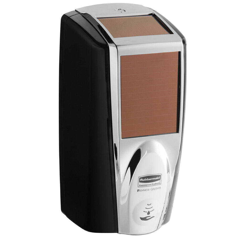 Rubbermaid® 1980826 LumeCel™ 1100 mL Black / Chrome Automatic Hands Free Soap Dispenser