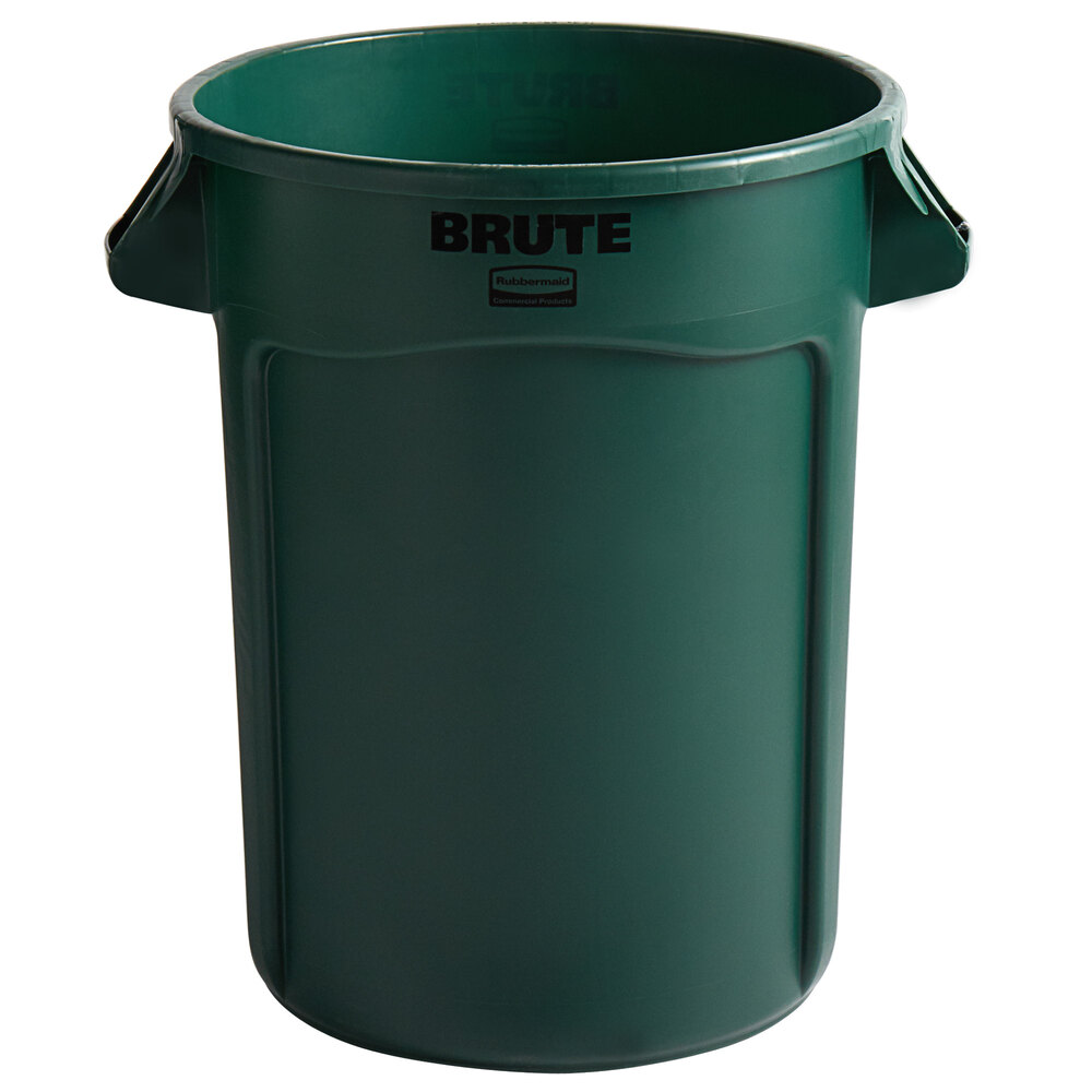 Rubbermaid® FG263200DGRN BRUTE 32 Gallon Green Round Trash Can