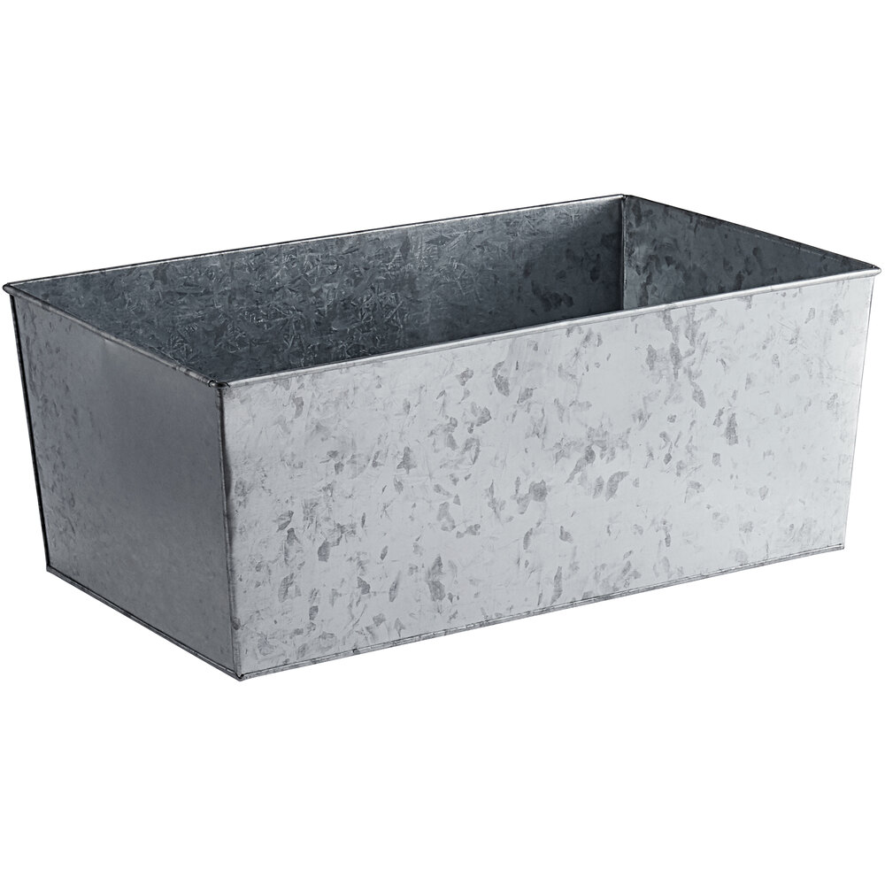 American Metalcraft BEVG20 Full Size Silver Galvanized Metal Rectangular Beverage Tub