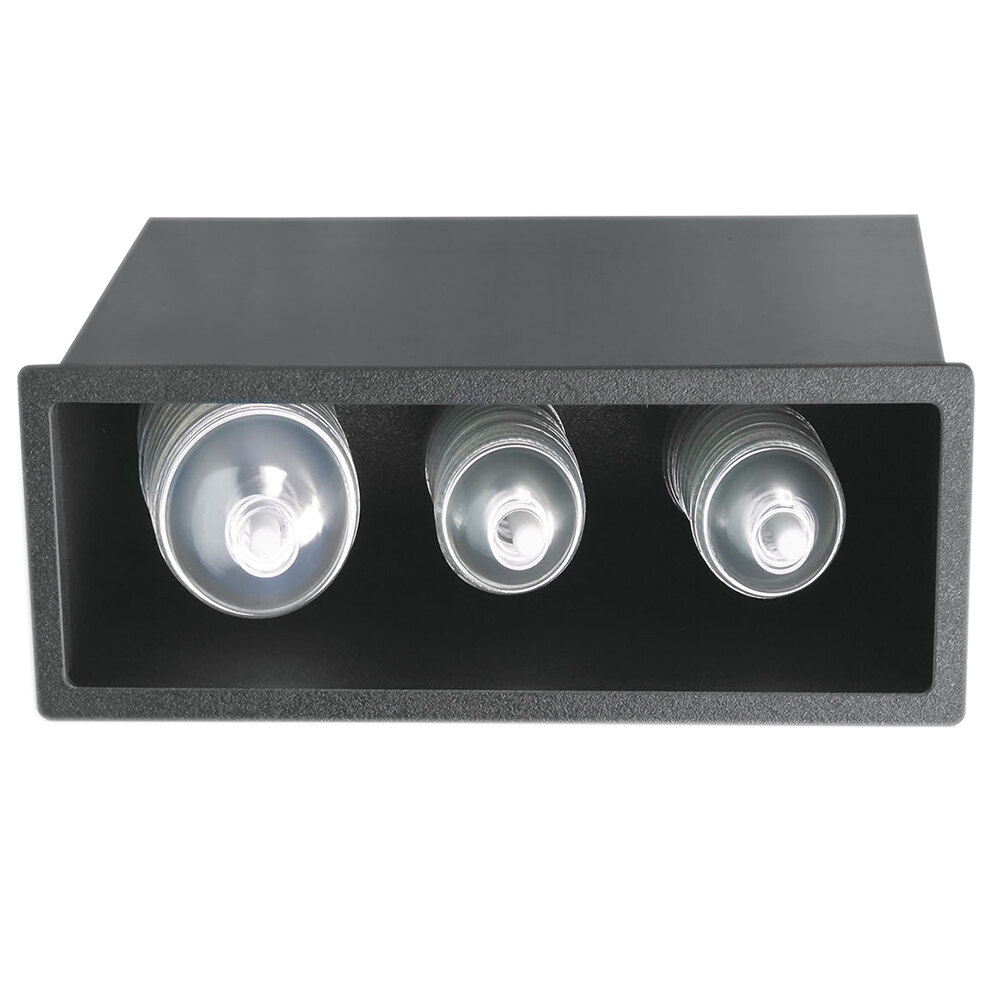 Vollrath FMDL-3H Black Thermoplastic Flush Mount Horizontal 3 Stack Dome Lid Holder