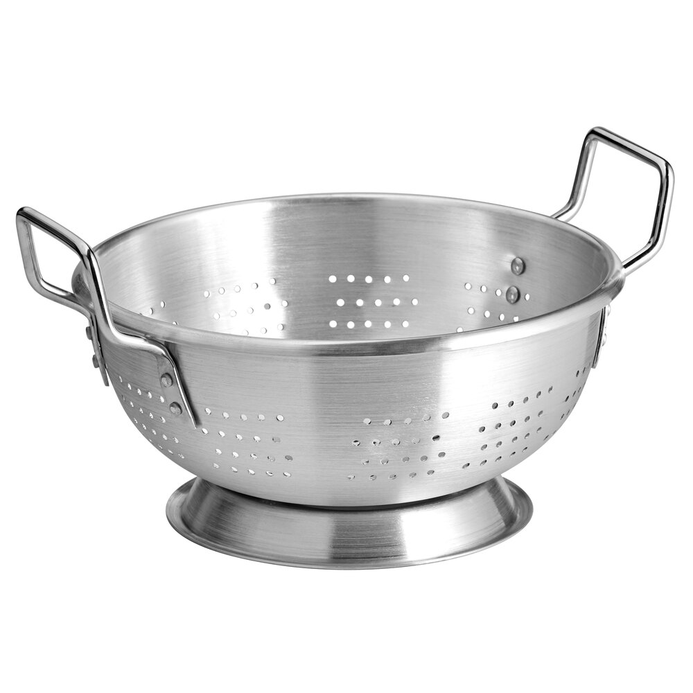 Carlisle 60278 Signature Select Dura-Ware 8 Qt. Aluminum Colander with Base and Handles