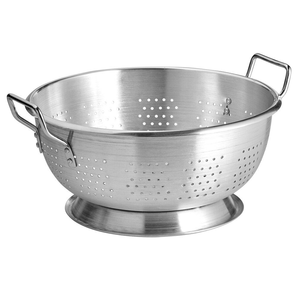 Carlisle 60279 Signature Select Dura-Ware 11 Qt. Aluminum Colander with Base and Handles