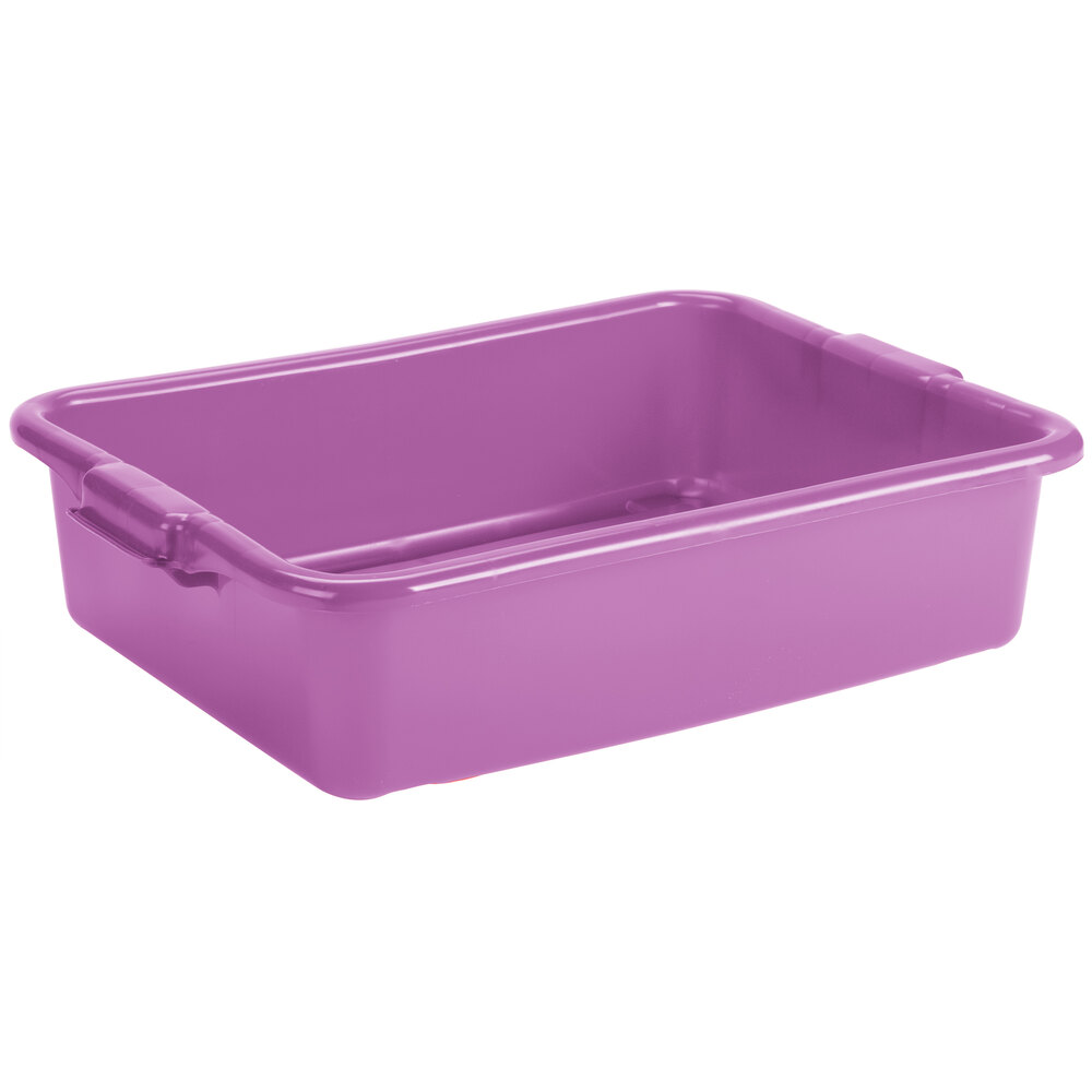 Vollrath 1521B-C80 Traex® Color-Mate™ Purple Allergen-Free 20" x 15" x 5" Bus Tub / Food Storage Box - Bulk