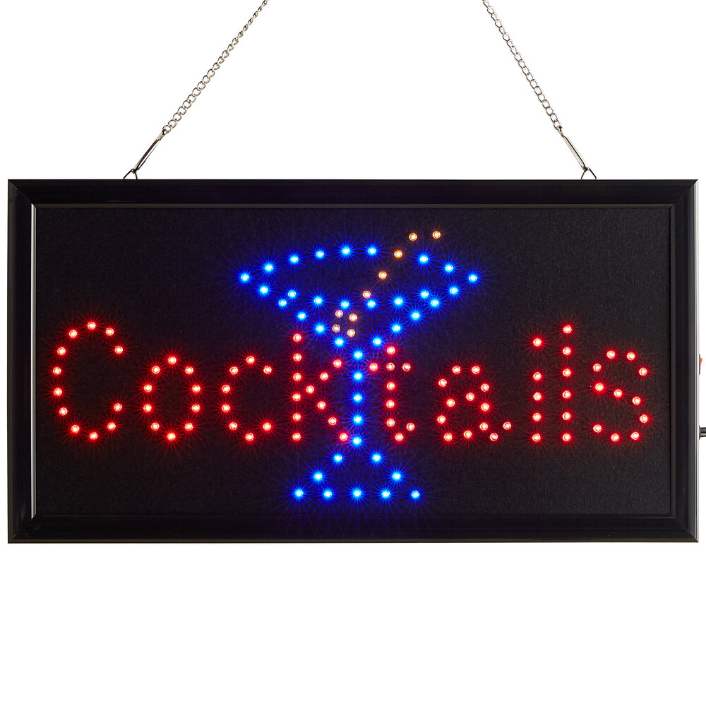 Choice 19" x 10" LED Rectangular Cocktails Sign with Two Display Modes