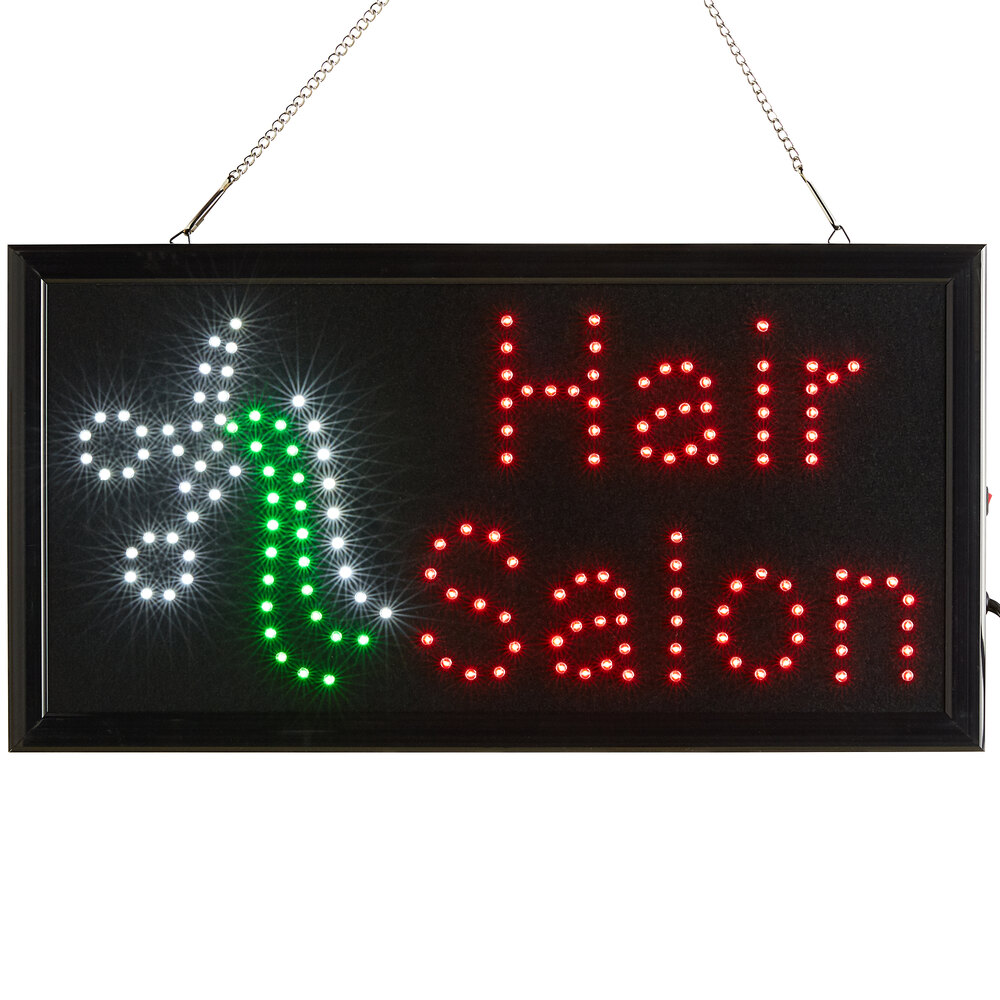 Choice 19" x 10" LED Rectangular Hair Salon Sign with Two Display Modes