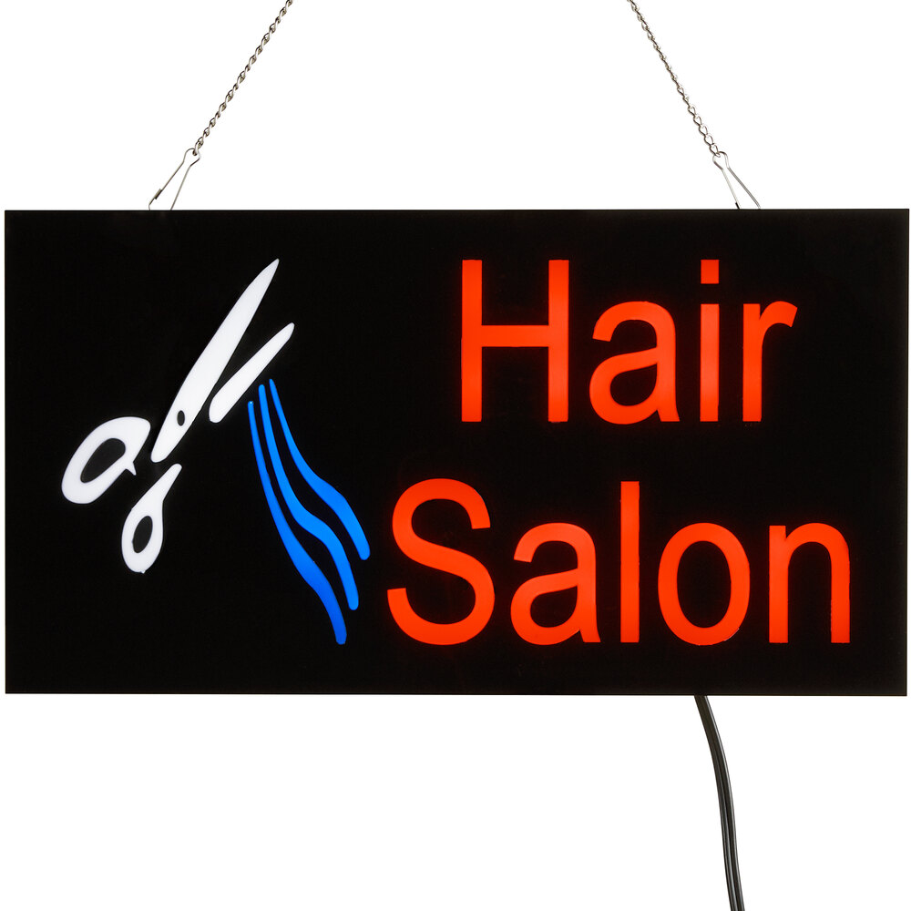 Choice 19" x 10" LED Solid Rectangular Hair Salon Sign with Two Display Modes