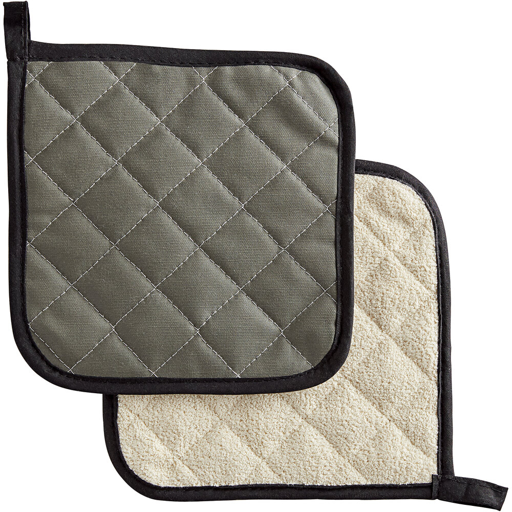 Choice 8" x 8" 2-Sided Terry Cloth / Poly-Cotton Pot Holder - 12/Pack