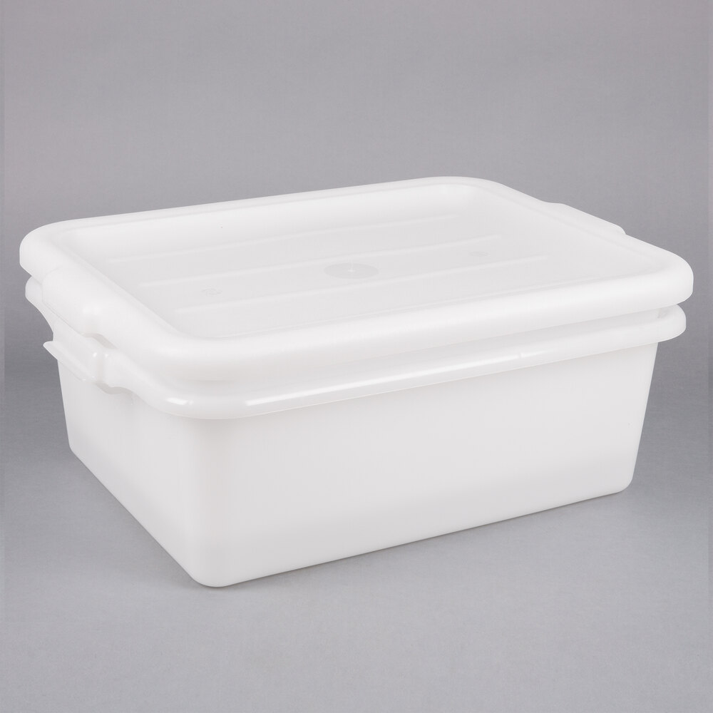 Vollrath 1507-C05 20" x 15" x 7" Traex® Color-Mate™ White Polypropylene Food Storage Combo Set with Standard Lid