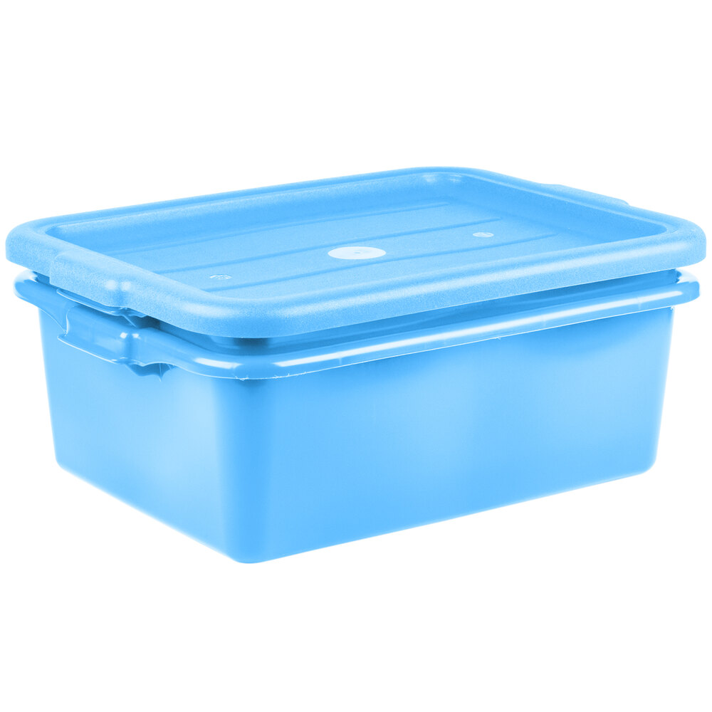 Vollrath 1507-C04 20" x 15" x 7" Traex® Color-Mate™ Blue Polypropylene Food Storage Combo Set with Standard Lid