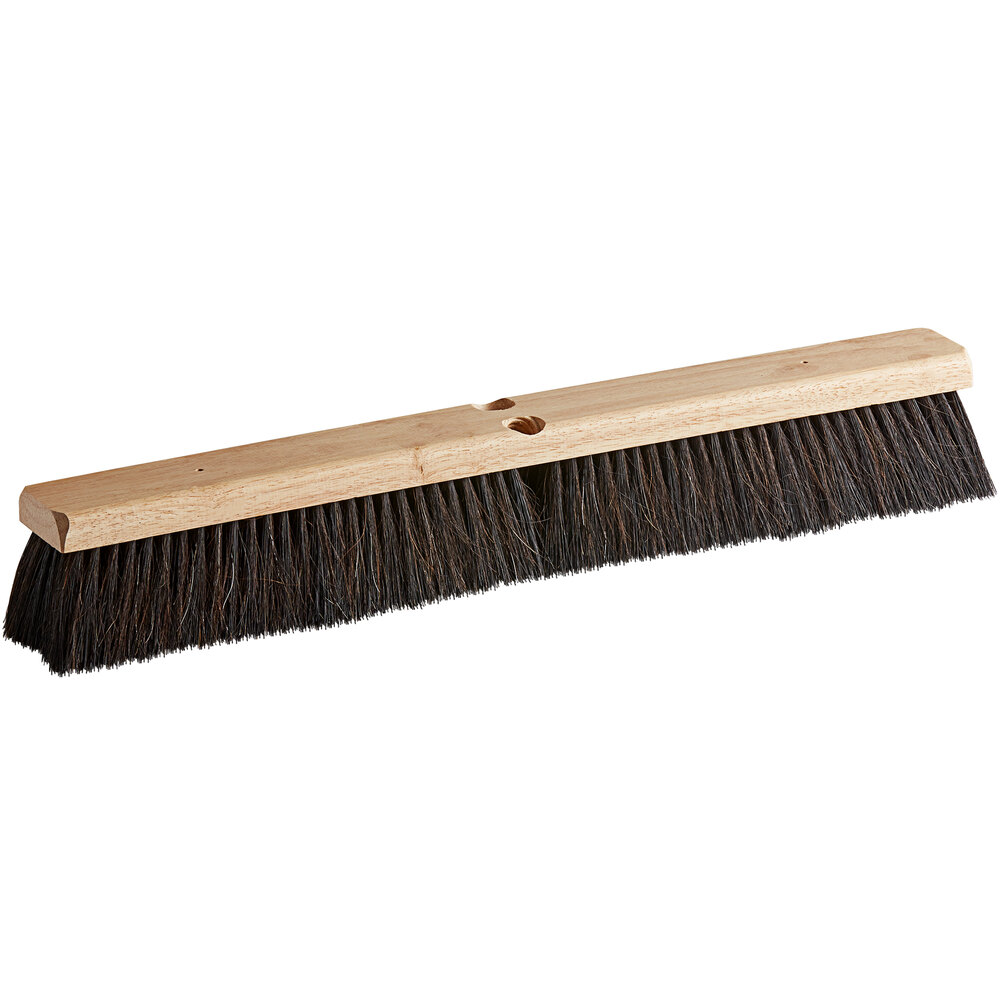 Carlisle 360242403 Flo-Pac 24" Hardwood Push Broom Head with Horsehair / Polypropylene Bristle Blend and Wire Bristle Center